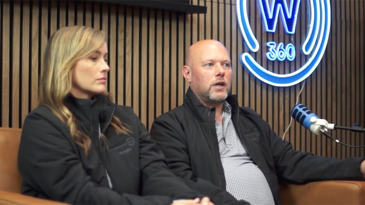 Two Westward 360 team members in their podcast studio